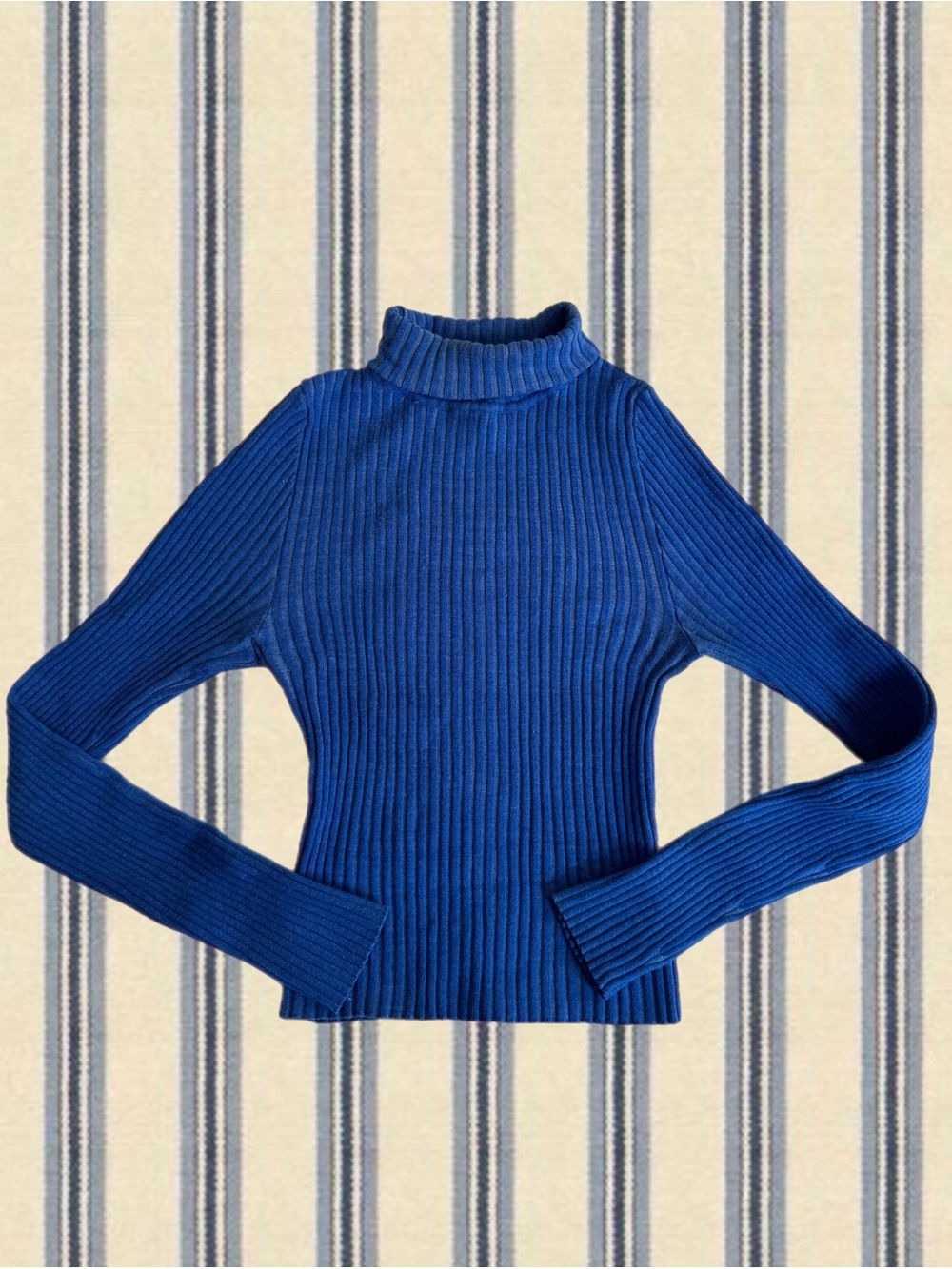 Urban Outfitters Royal Blue Ribbed Turtleneck Long Sleeve
